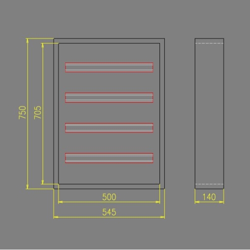 EATON rozvodnice na omítku BF-O-4/96-C 96mod. IP30 plná.dvířka bílá N/PE