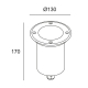 LEDS.C4 downlight Gea 1xGU10 IP65 ;pr.130mm do.podhledu˙