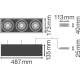 LEDVANCE downlight SPOT.MULTI 90W 8100lm/840/38° IP20 50Y ;487x173mm b˙