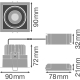 LEDVANCE downlight SPOT.SQ.DK 8W 650lm/830K/36° IP20 50Y ;90x90mm bílá˙