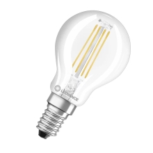 LEDVANCE LED kapka filament PFM P45 4.8W/40W E14 2700K 470lm Dim 15Y čirá