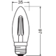 LEDVANCE LED svíčka filament PFM B35 4.8W/40W E27 2700K 470lm Dim 15Y čirá