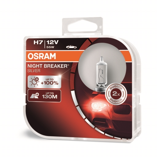 OSRAM autožárovka H7 NIGHT BREAKER SILVER 64210NBS 55W 12V PX26d HCBox-2ks