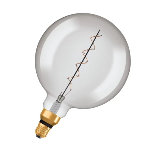 OSRAM LED globe filament 1906.spiral G200 4.8W/10W E27 1800K 150lm Dim 15Y ;kouř