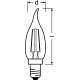 OSRAM LED svíčka filament Vintage.1906 BA35 1.5W/12W E14 2400W 300lm NonDim 15Y