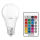 OSRAM LED žárovka A60 9W/60W E27 2700K/RGBW 806lm Dim 25Y opál ;REM.