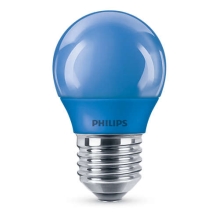 PHILIPS LED kapka colored P45 3.1W/25W E27 BLUE NonDim 10Y