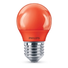 PHILIPS LED kapka colored P45 3.1W/25W E27 RED NonDim 10Y