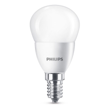 PHILIPS LED kapka P45 5.5W/40W E14 4000K 520lm NonDim 15Y opál BL