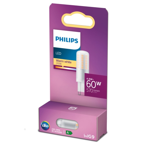 PHILIPS LED kapsle 4.8W/60W G9 2700K 570lm NonDim 15Y BL