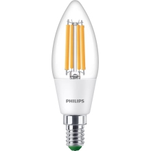 PHILIPS LED svíčka filament MASTER B35 2.3W/40W E14 2700K 485lm NonDim 50Y