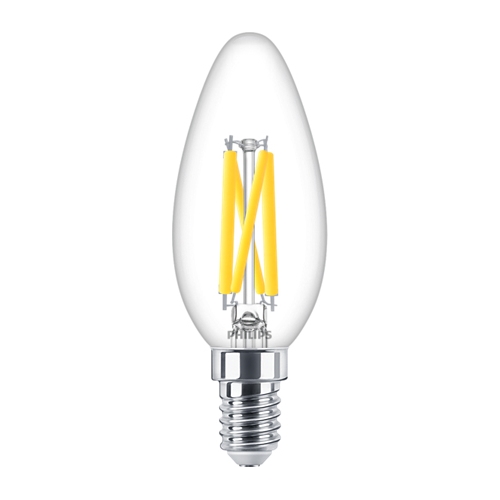 PHILIPS LED svíčka filament MASTER B35 3.4W/40W E14 2700K 470lm DimTone 25Y