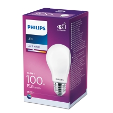 PHILIPS LED žárovka Classic A60 10.5W/100W E27 4000K 1521lm NonDim 15Y opál