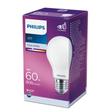 PHILIPS LED žárovka Classic A60 7W/60W E27 4000K 806lm NonDim 15Y opál