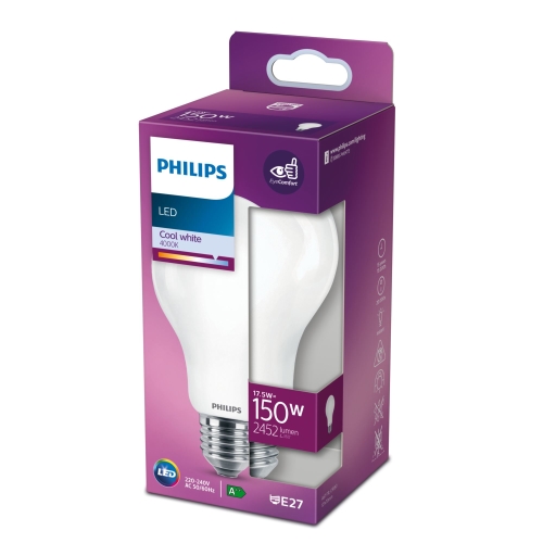 PHILIPS LED žárovka Classic A70 17.5W/150W E27 4000K NonDim 15Y opál