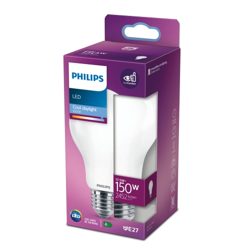 PHILIPS LED žárovka Classic A70 17.5W/150W E27 6500K NonDim 15Y opál