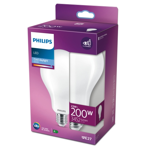 PHILIPS LED žárovka Classic A95 23W/200W E27 6500K NonDim 15Y opál