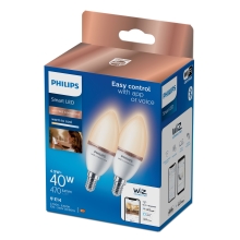 PHILIPS WiZ svíčka B37 4.9W/40W E14 TW 470lm Dim 2-pack˙