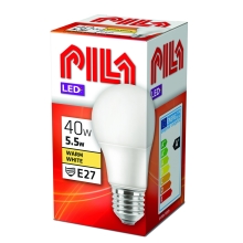 PILA LED žárovka A60 4.9W/40W E27 2700K 470lm NonDim 15Y opál