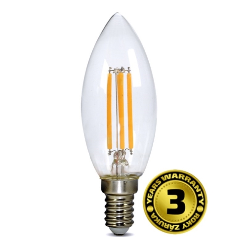 SOLIGHT LED svíčka retro. 4W. E14. 3000K. 360°. 440lm