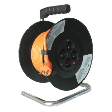 SOLIGHT prodlužovací přívod na bubnu 4-zás. 50m PVC H05VV-F3G 1.5mm oranžovy