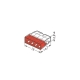 WAGO krabicová svorka 4x0.5-2.5 mm2 transp/červená Kód:2273-204 ;bal.=100ks